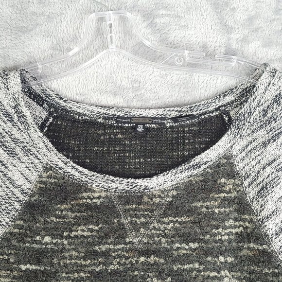 Miss‎ Me Womens Sweater Pullover Elbow Patch Glitter Sequin Pockets Black XS - Picture 10 of 13